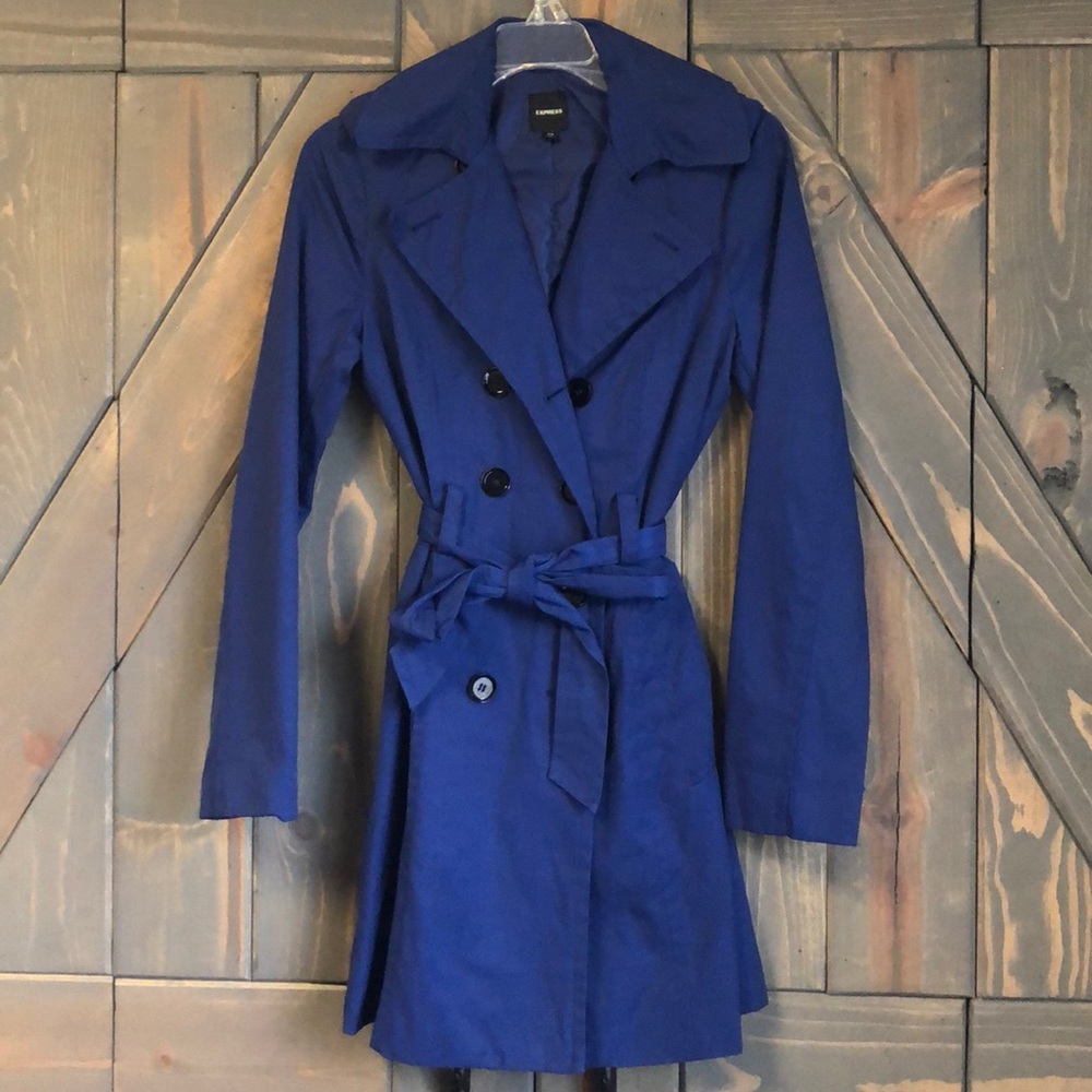 Blue trench coat